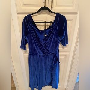 Blue velvet Monica swing dress
